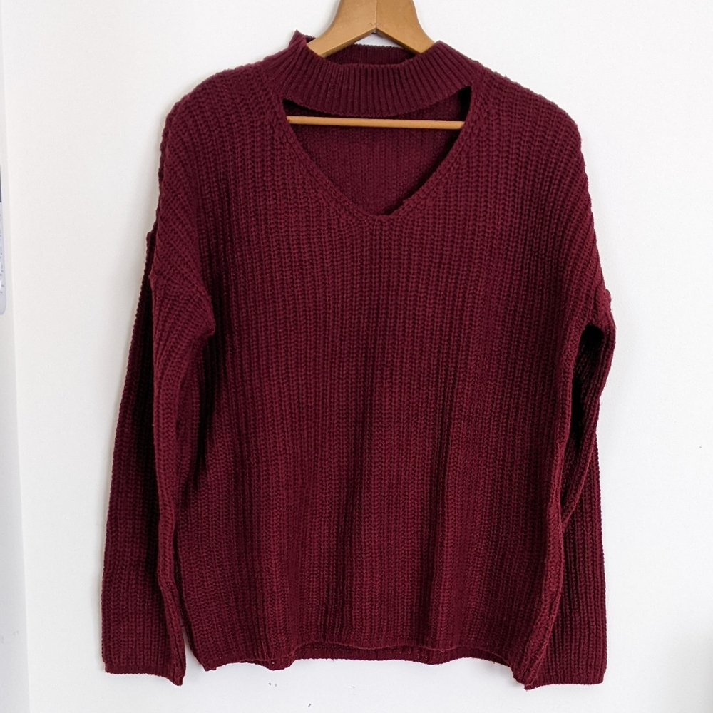 Cable Knit Cutout Sweater Red - Excellent Condition, Never Worn